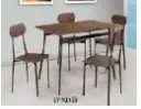 DINING SET SAWYER REF LY-N1419 6 PLACES + 6 CHAISES MDF VENEER FABRICS BROWN