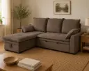 SOFA BED TUSCOR REF 9645# (2PCS) L-SHAPE BROWN XT-4