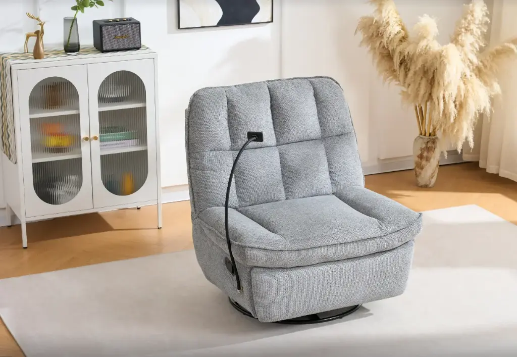 CHAISE ROCKING LEONIA REF 6095# SWIVEL GREY ARAGON-93