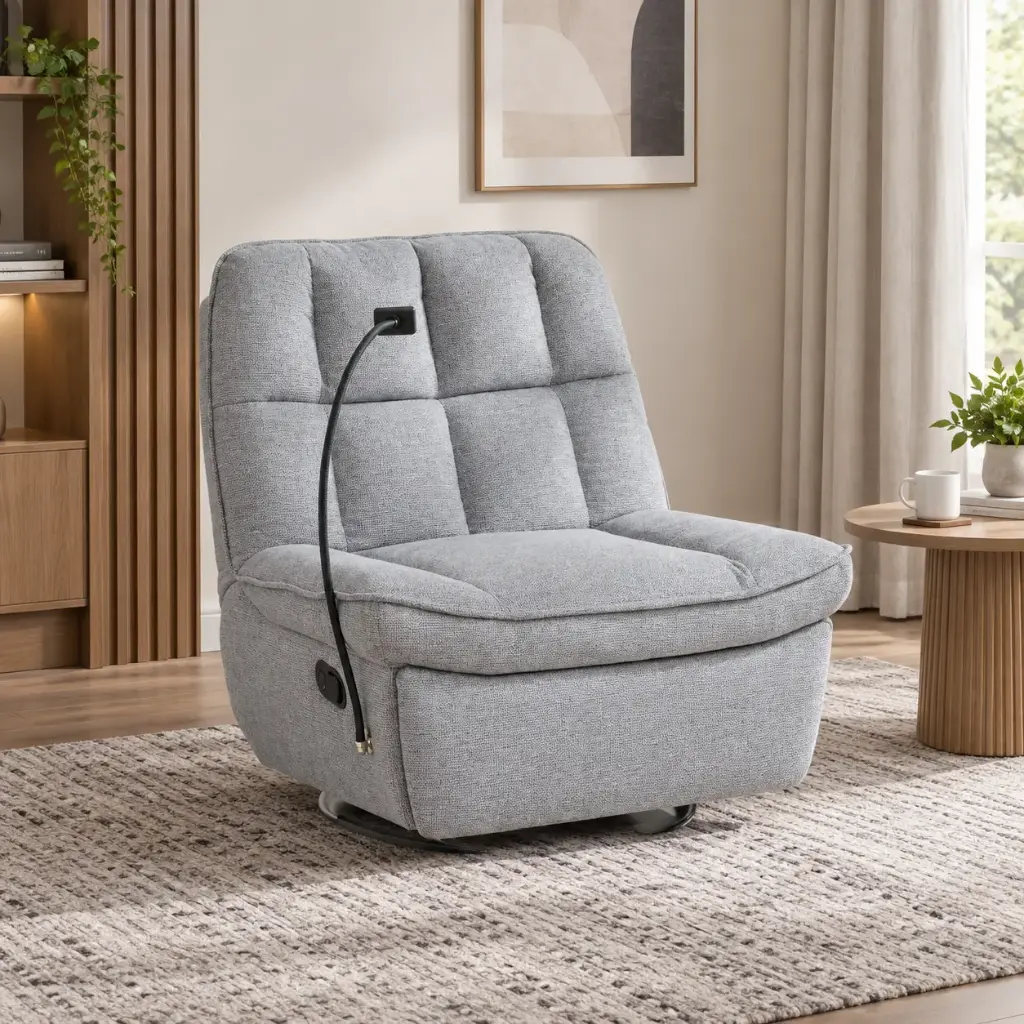 CHAISE ROCKING LEONIA REF 6095# SWIVEL LIGHT GREY ARAGON-93