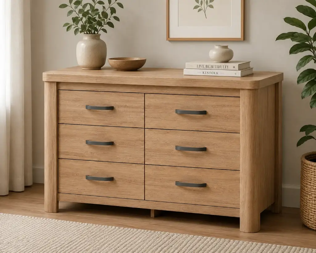 COMMODE OLIVE 6 TIRS (2PCS) OAK