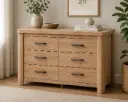 COMMODE OLIVE 6 TIRS (2PCS) OAK