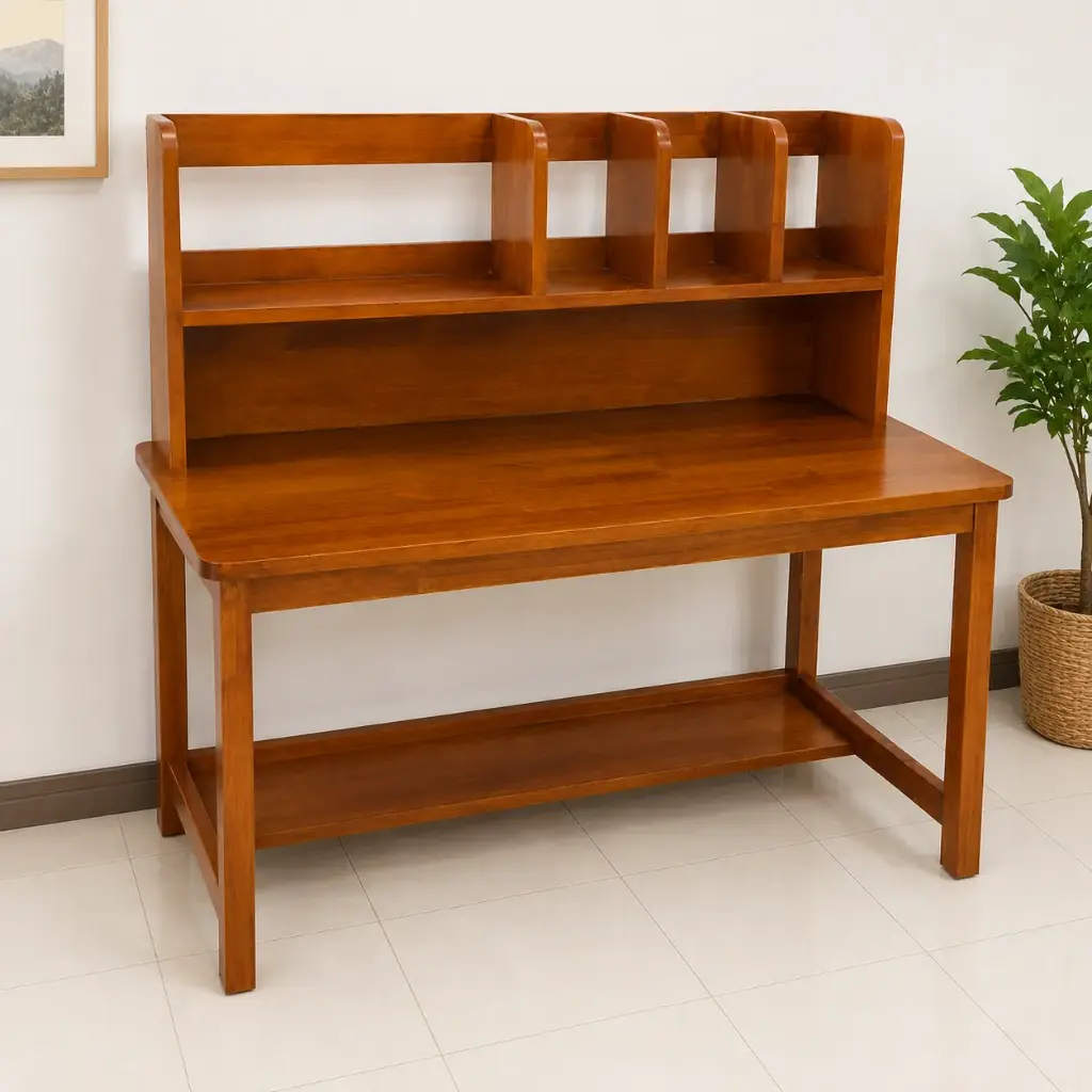 OFFICE TABLE BUXTON ORANGE 1 SHELF + 4 COMPARTIMENT 