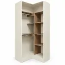 CLOSET ELEGENCIA CORNER 2 SHELF +2HANGER+5 SHELF SEPARATOR WITH 2 DOOR