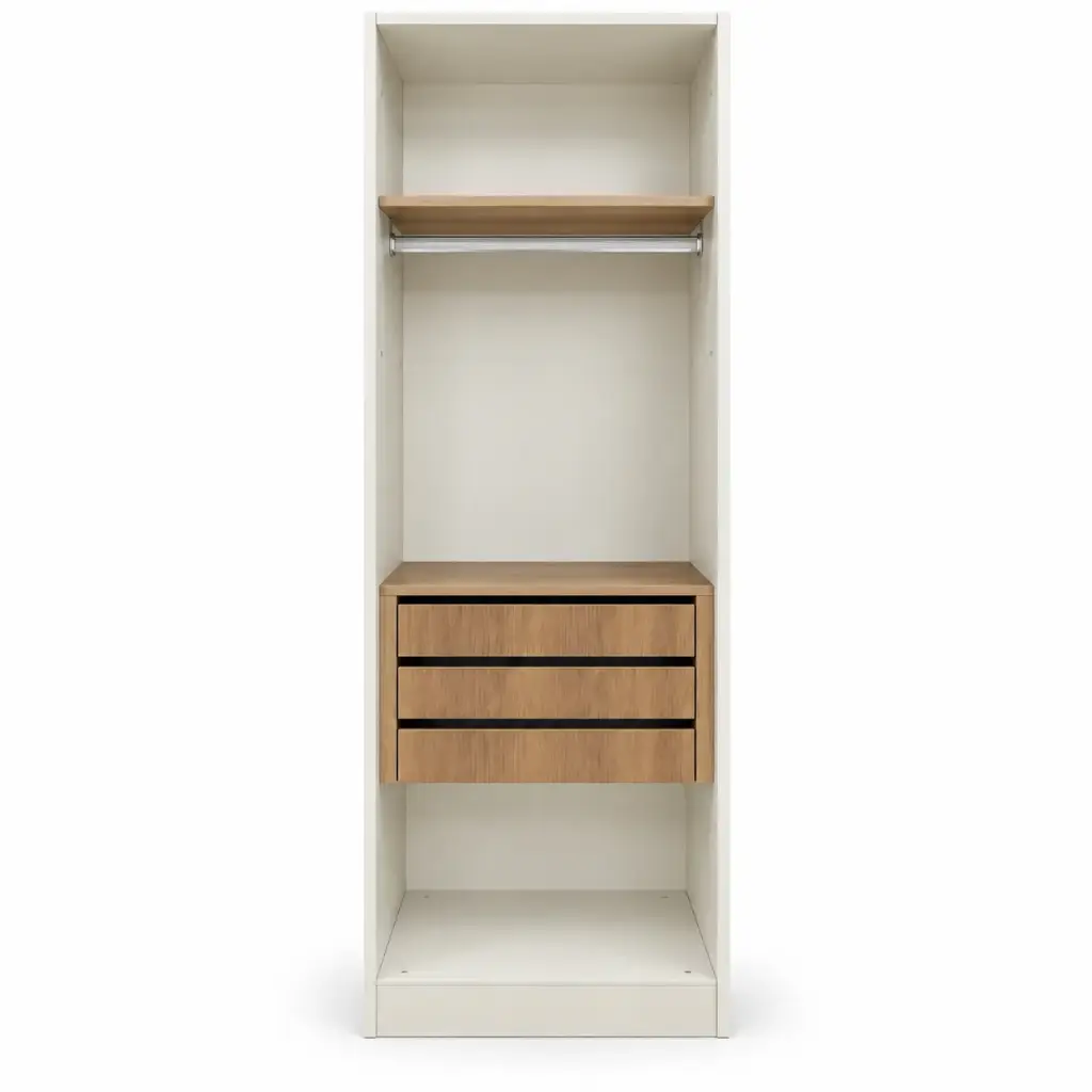 CLOSET ELEGENCIA 1 SHELVES+ 1 HANGER+3 DRAWER+ WITH 2 DOOR