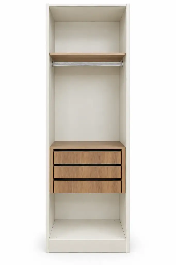 CLOSET ELEGENCIA 1 SHELVES+ 1 HANGER+3 DRAWER+ WITH 2 DOOR