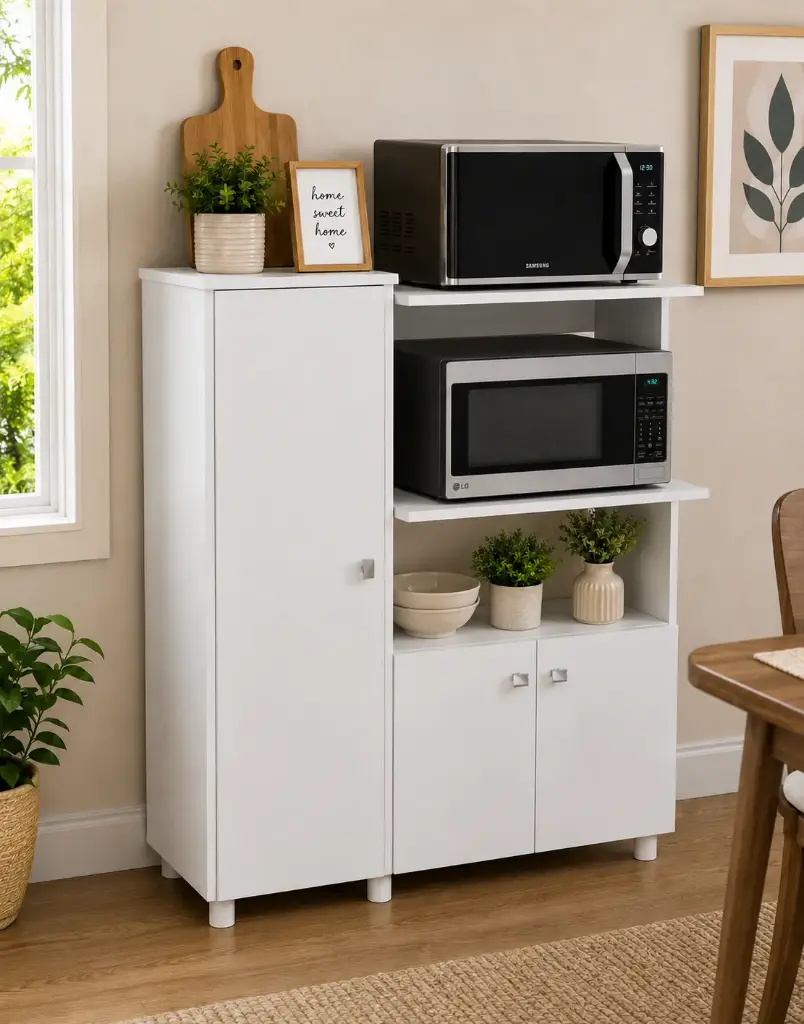 KITCHEN MICROWAVE CANTALICE REF BL3310 3 PTS / 2 SHELVES WHITE 