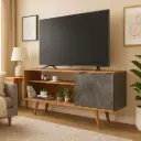 MEUBLE TV CASPERIA REF R1486 60" ALMOND / LUNAR MARBLE