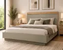 BED BELLANO REF BEL15-2180 6'0 (3PCS) TAUPE HIGH GLOSS / OAK
