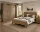 BEDROOM SET : BED NAZARIO 6'0 + ARMOIRE LAZIO SLIDING