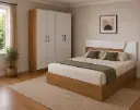 BEDROOM SET : BED RUSSIKA 5'0 + WARDROBE 4 PTS