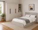 BEDROOM SET: BED NARDO 5'0 + ARMOIRE NARDO  4PTS + ETAGERE NARDO 3 SHELF (OAK)
