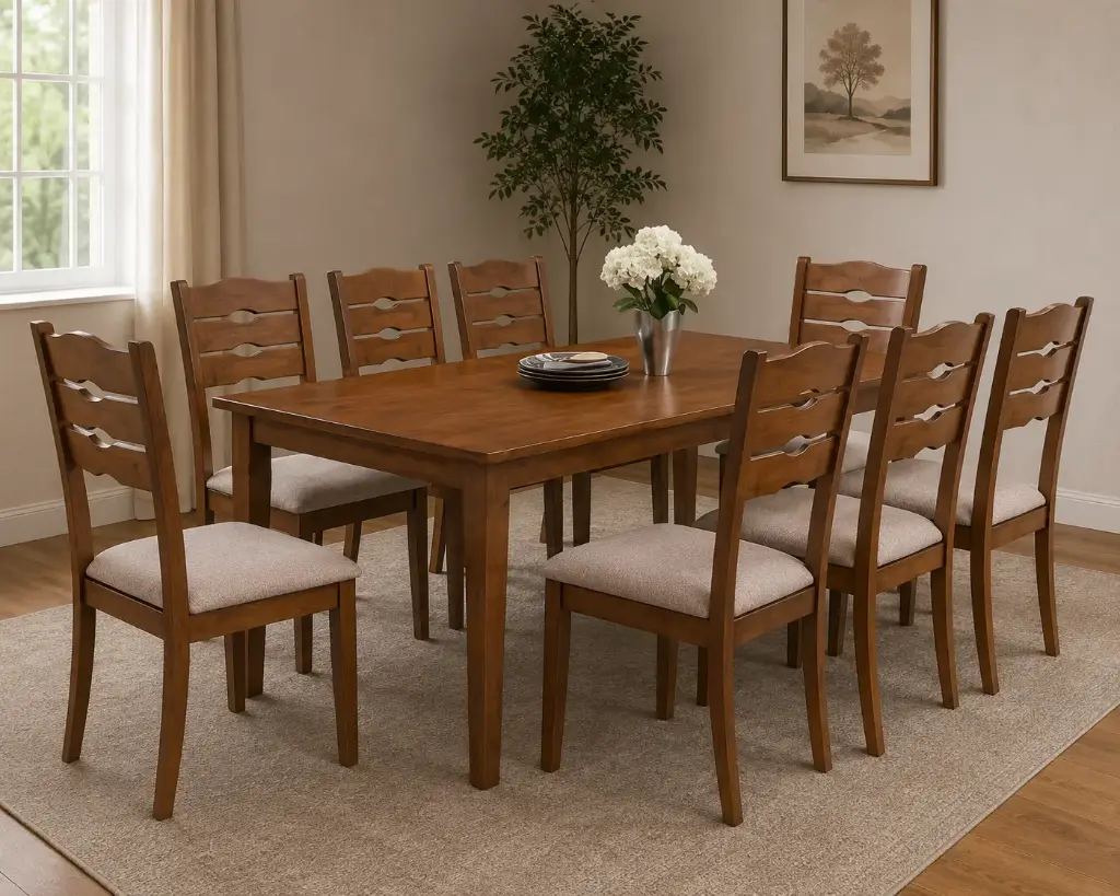 DINING SET : BELGIUM 8 SEATER DINING SET (8 CHAIRS + 1 TABLE)