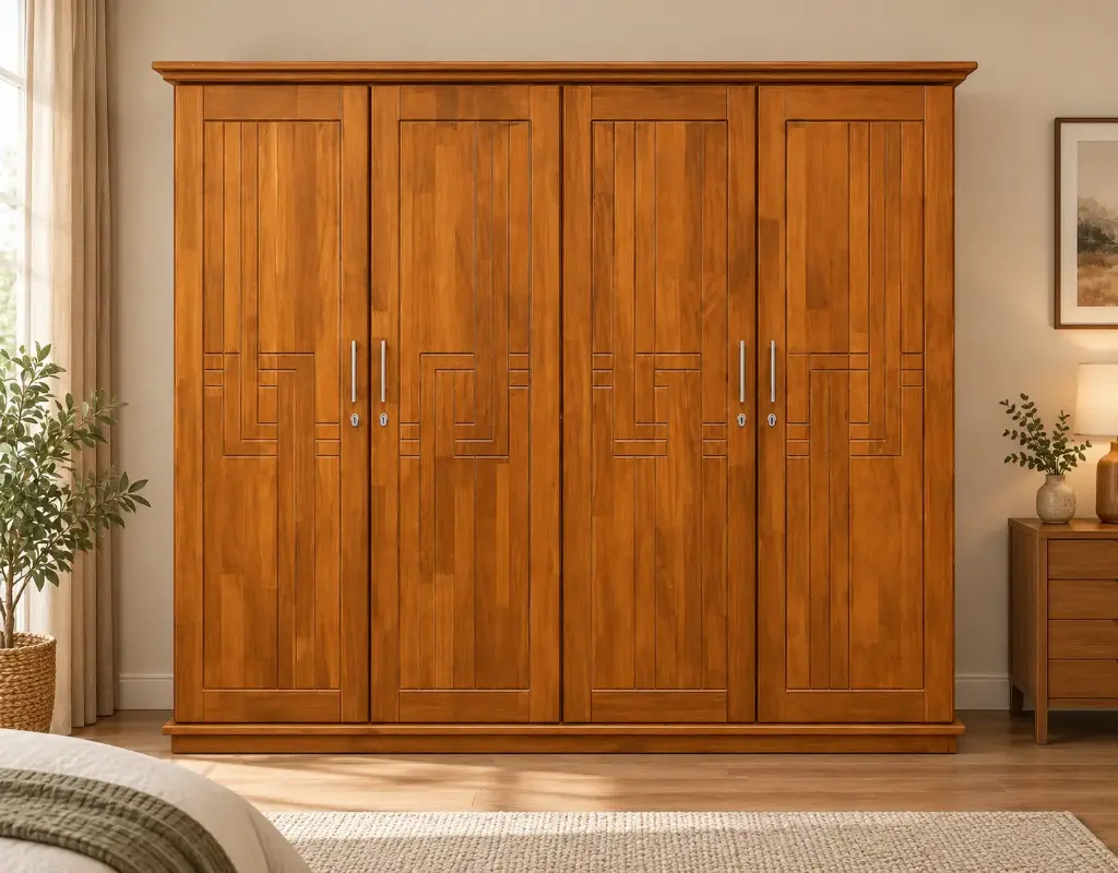 ARMOIRE LINDT 4PTS SAPELE-WHITE INSIDE 