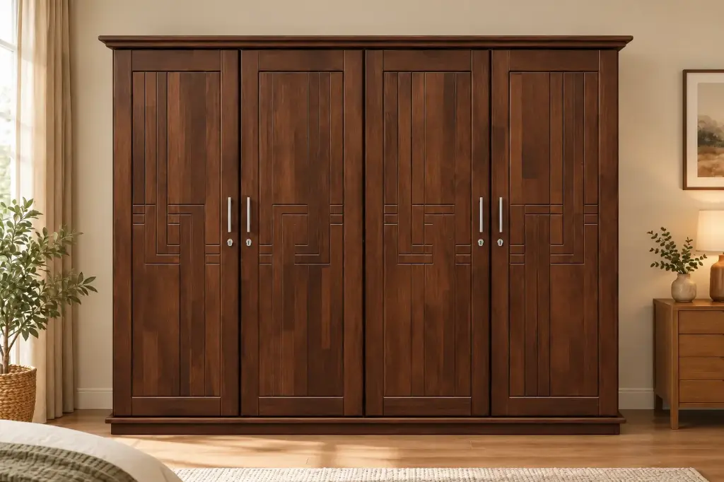 ARMOIRE LINDT 4PTS SAPELE-WHITE INSIDE 