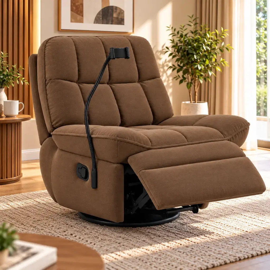 CHAISE ROCKING LEONIA REF 6095# SWIVEL BROWN XT-4