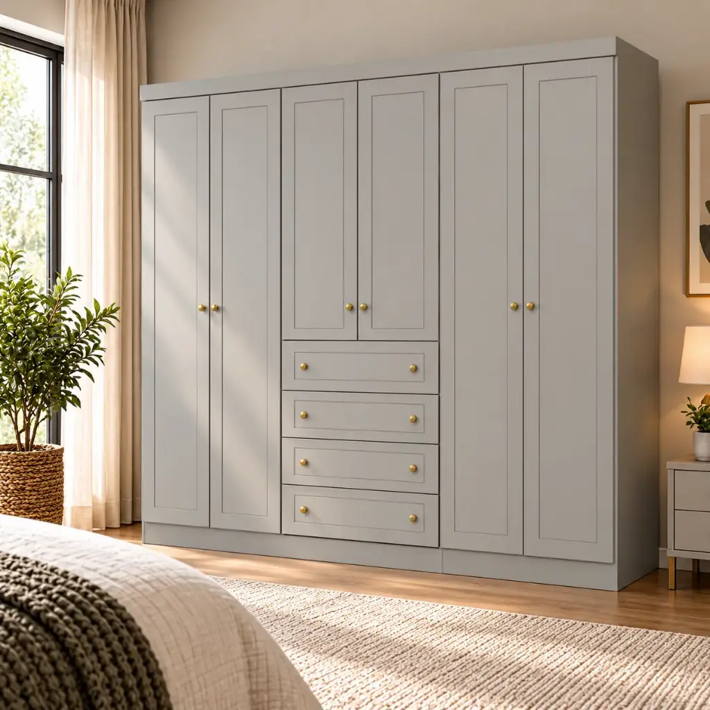 ARMOIRE AMERICANO REF D205-131 (6PC) 4 PTS GRAND + 2PTS PETIT + 4 TIRS GREY