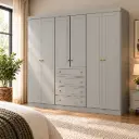 ARMOIRE AMERICANO REF D205-131 (6PC) 4 PTS GRAND + 2PTS PETIT + 4 TIRS GREY