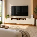 TV STAND DOMUS 4 PTS REF 311-225 OFF WHITE / CINNAMON