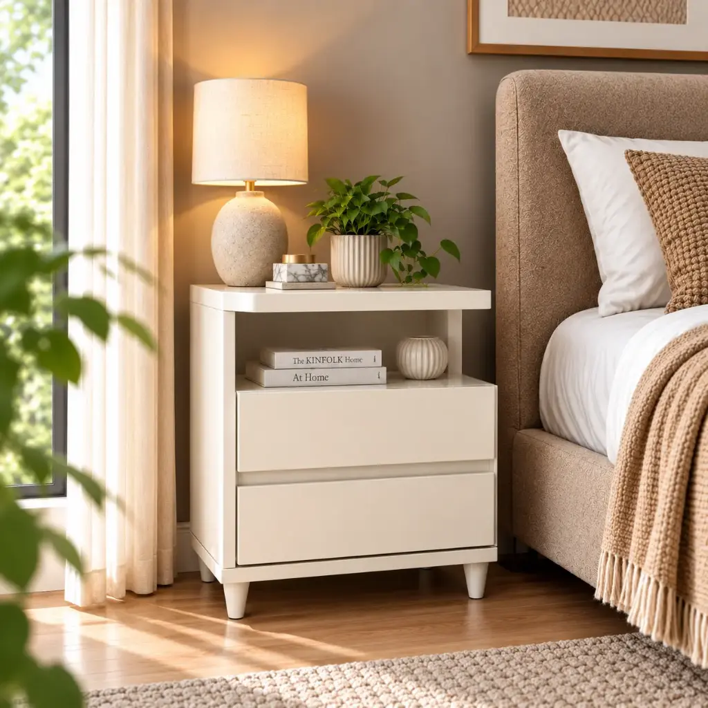TABLE DE NUIT CAMPECHE (DIY) REF D07-139 2 TIRS OFF WHITE