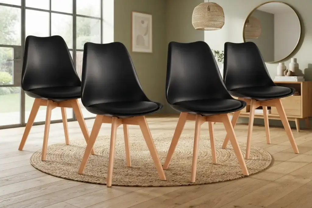 Bundle Offer: 4 Chair Asher 32199 Black