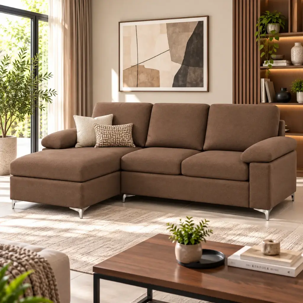 SOFA HEADFORD REF 5106# L SHAPE BROWN XT-4