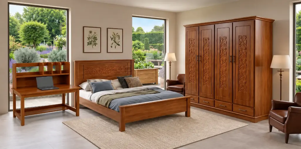 BEDROOM SET MYSTIC + OFFICE TABLE BUXTON