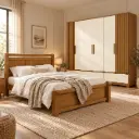 BED ZARA BV 5’0 + ARMOIRE KAIAN 6 PTS + MATELAS FIRM POCKET SPRING 5’0 ORTHOPEDIC (31758/32053/32280)