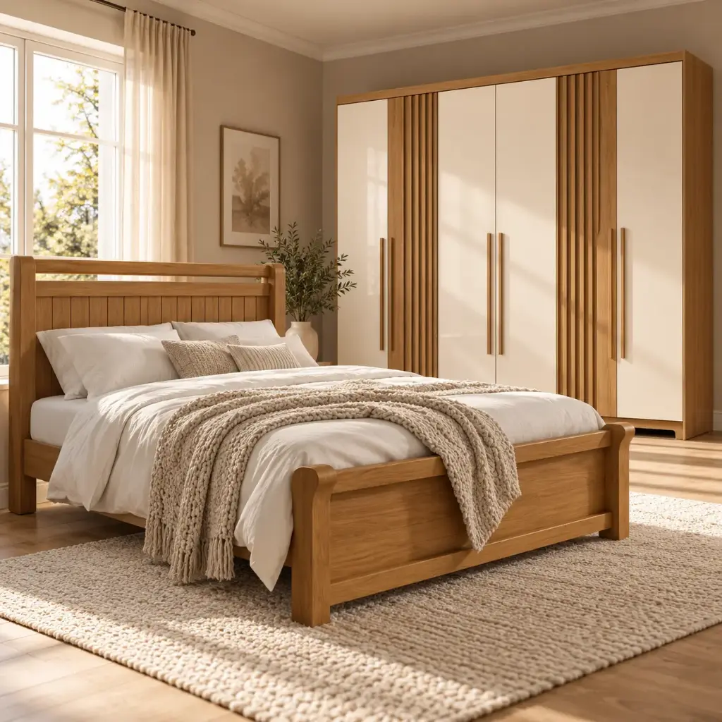 BED ZARA BV 5’0 + ARMOIRE NORTON 6 PTS + MATELAS FIRM POCKET SPRING 5’0 ORTHOPEDIC (31758/32013/32280)