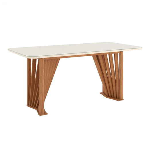 [28776] DINING TABLE ADRIANA REF SC45-127 (2PC) 8 PLACES RECTANGLE 2000MM NATURAL/OFF WHITE 