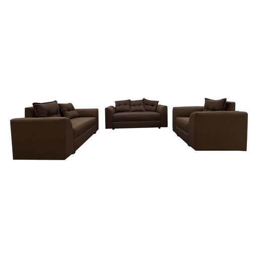 [26516] SOFA ALESSI 321 6 CUSHIONS REF HQ309-31 DARK BROWN