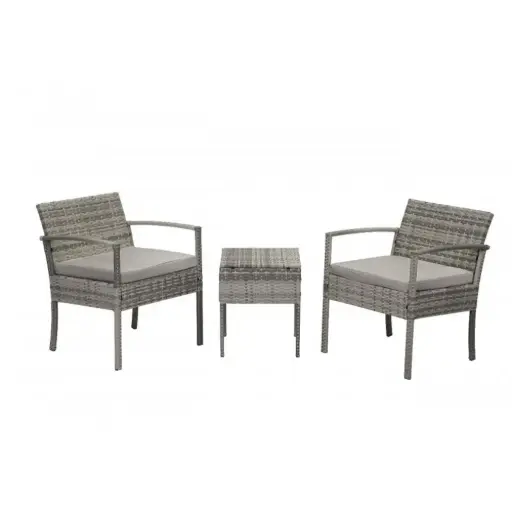 OTHER TABLE BACTON (DIY) REF F0823 GARDEN TABLE SET + 2 CHAIRS GREY