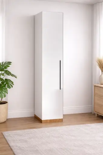 [24172] CLOSET BELIZZI 1 PT 400MM*2M30*2300MM ALUMINIUM/MDF