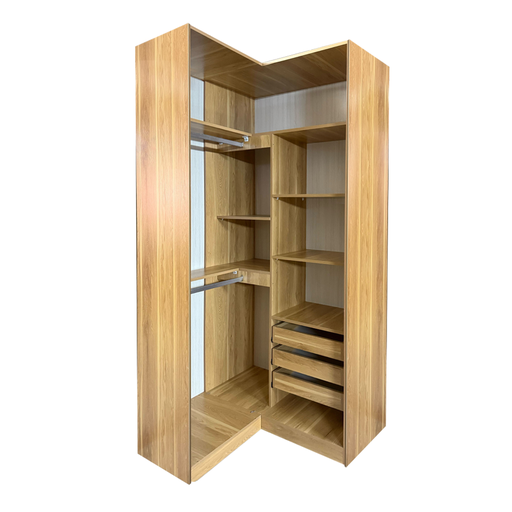 [28295] CLOSET BELIZZI NII CORNER 1700MM*2M30*2300MM ALUMINIUM/MDF
