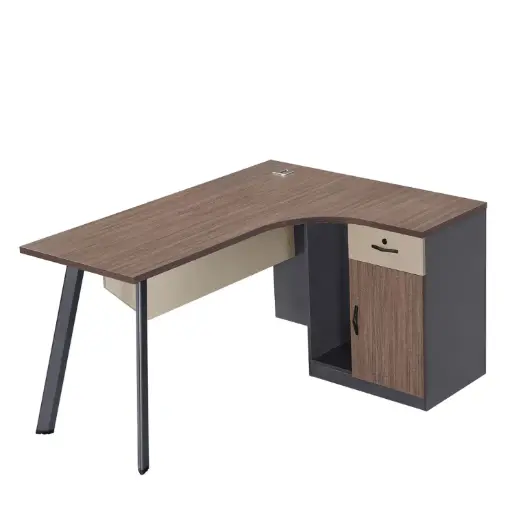 [29425] OFFICE TABLE BARTON REF F20A-14AR L SHAPE RIGHT TORREYA & DARK GREY