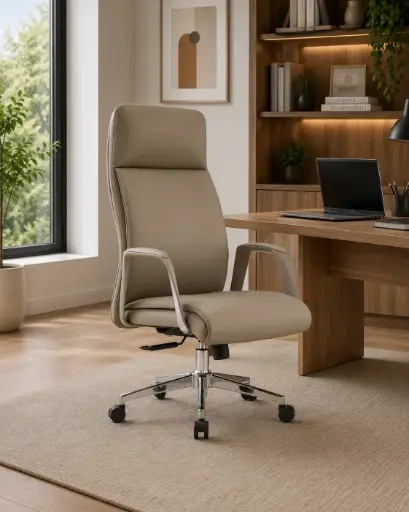 [29901] OFFICE CHAIR BRYAN-H HIGH BACK PU GREY