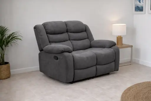 [29879] SOFA BURFORD REF HD-9029 2 SEATER RECLINER MANUAL WITHOUT CONSOLE 103-33 GREY