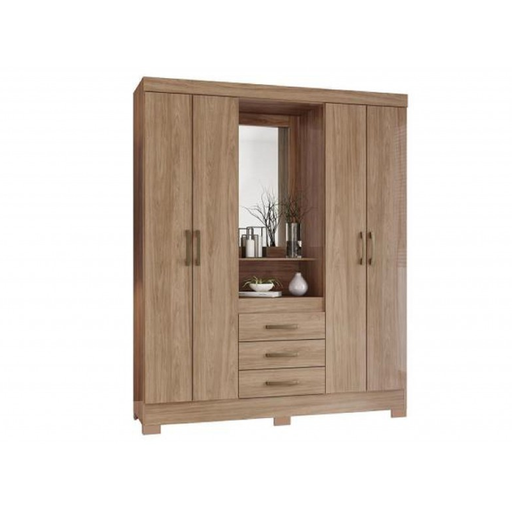 [28769] ARMOIRE CAMPBELL REF B24-198 (2PC) 4 PTS 3TIRS + MIRROR JEQUITIBA GLOSS