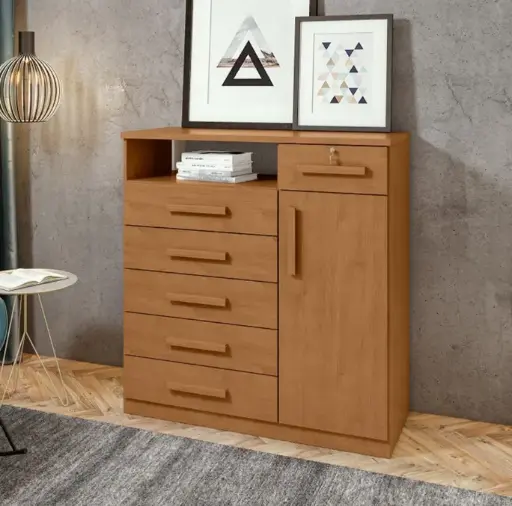 [28871] COMMODE DA VINCI 6 TIRS 1 PT ALMOND CLEAN