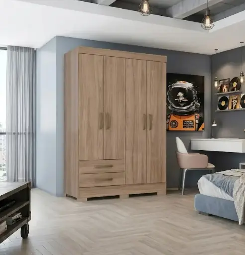 [28768] ARMOIRE ELANDS REF BE12-198 (2PC) 4 PTS 2TIRS JEQUITIBA GLOSS