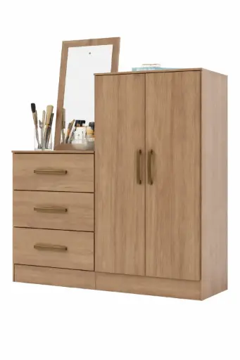 [28760] COMMODE ELBERT REF B700-198 (2PC) 3 TIRS 2PTS JEQUITIBA GLOSS