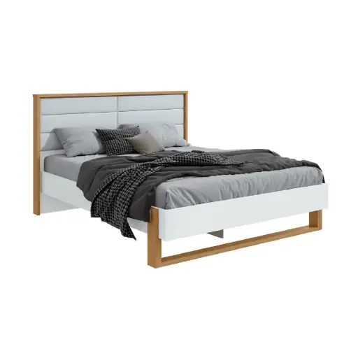 [28884] BED FREETOWN (3PC) 5'3 REMB ALMOND CLEAN/WHITE