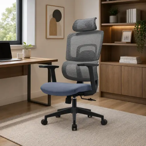 [29899] OFFICE CHAIR GARY- H HIGH BACK ERGONOMIC MESH GREY