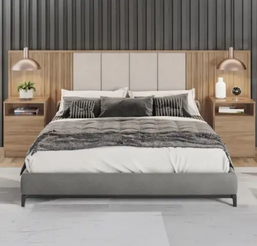 [29094] BED GRECIA REF D610-530 5'0 REMB - HEADBOARD ONLY JEQUITIBA GLOSS