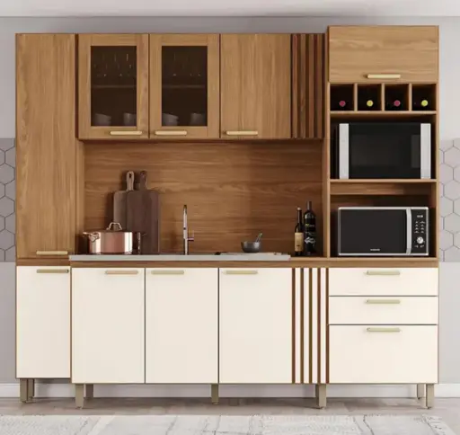 [29908] KITCHEN HELDEN REF BC01-127 (3PC) COMPACT KITCHEN NATURE / OFF WHITE