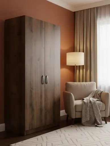 [28565] ARMOIRE ICC-RUSSIA 2 PTS + 1 TABLETTE TOP + PENDERIE 