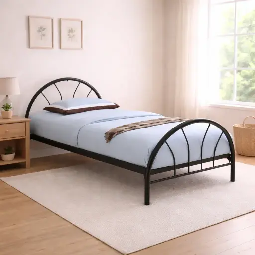 [17302] BED LENOX (DIY) REF M-64 3'0 190 X 90CM BLACK