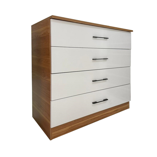 [29155] COMMODE LEON 4 TIRS LIGHT GREY HL33 LIGHT BROWN