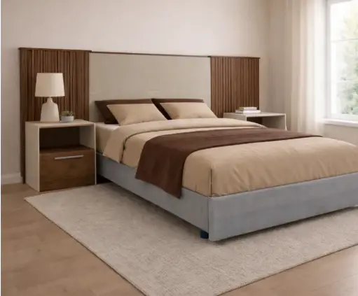 [29108] BED LUCIUS 5'0 HEADBOARD ONLY + 2 TDN 1TIR BURITI / OFF WHITE