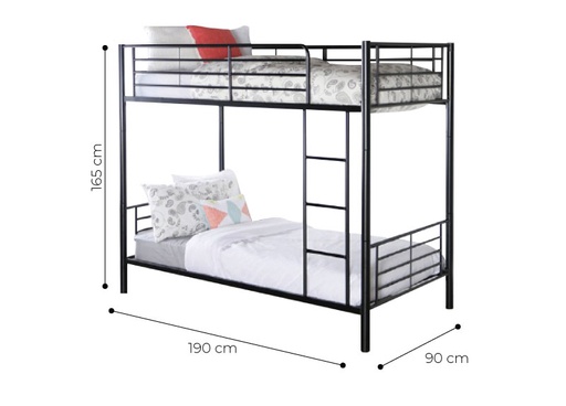 [17298] BED MARTA(DIY) SD-453109 ETAGE 190 X 90CM BLACK